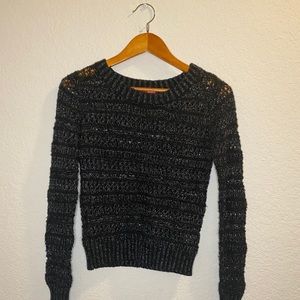 Black and sliver glitter sweater